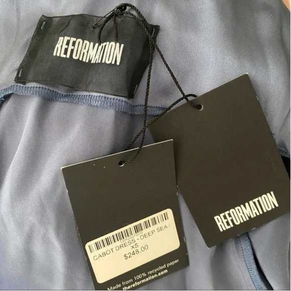 Reformation Cabot Front Slit Dress In Natural BNWT XS - Picture 8 of 8